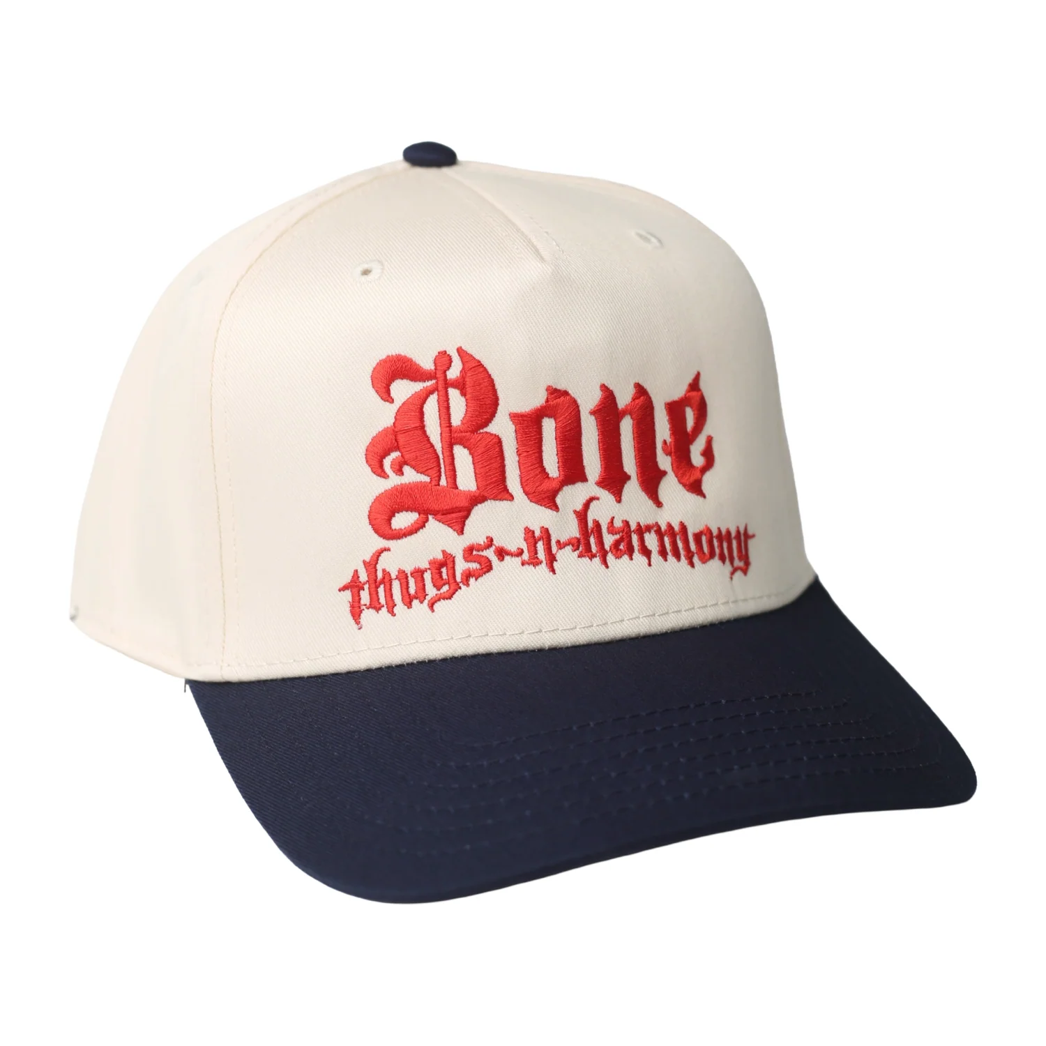 Bone Thugs-N-Harmony Logo "Cream/Navy/Red Emb" Snapback Hat - Image 3