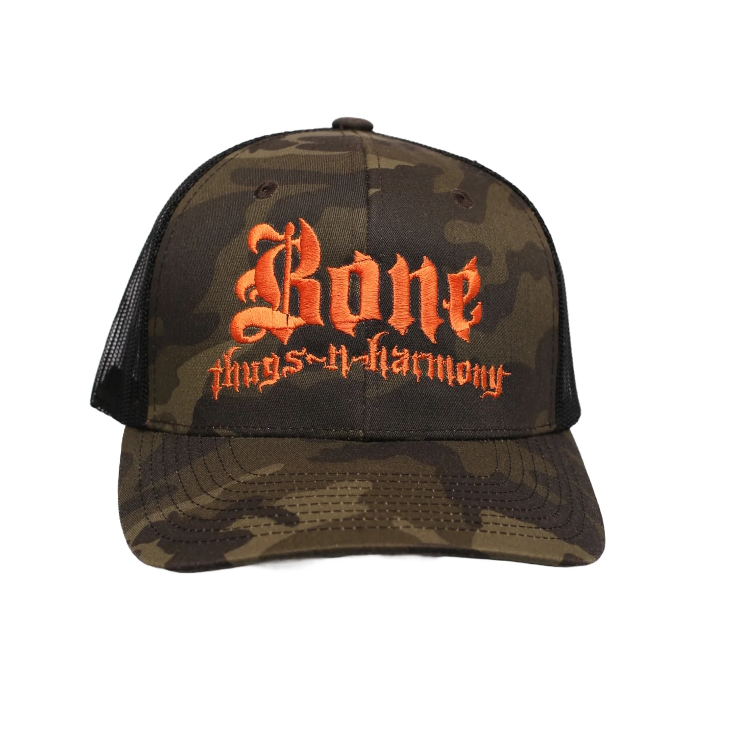 Harmony Box Vol.1 "Camo/Orange Logo" Mesh Curved Brim Hat - Image 9
