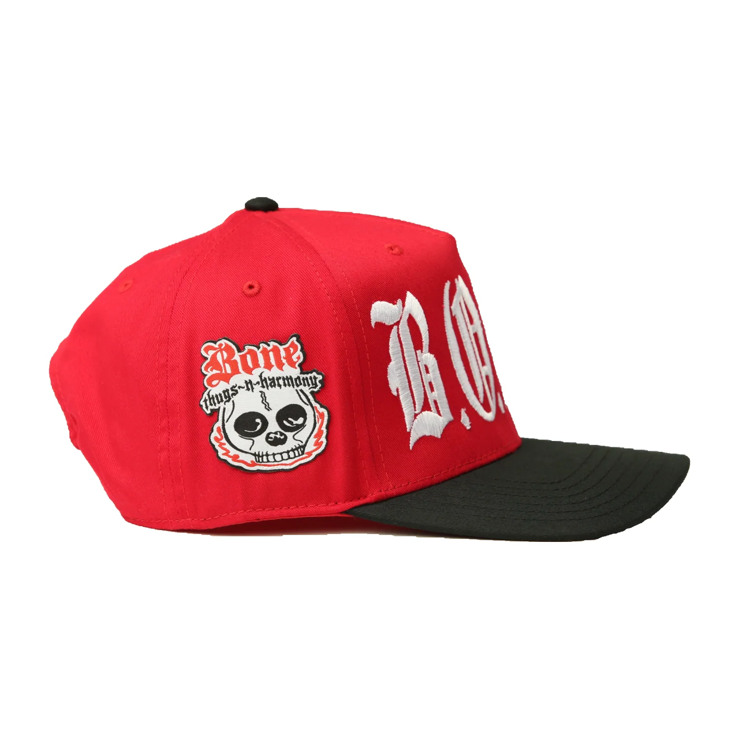 Harmony Box Vol.2 "B.O.N.E." Red/Black "BTNHSkull" Patch Snapback Hat - Image 3