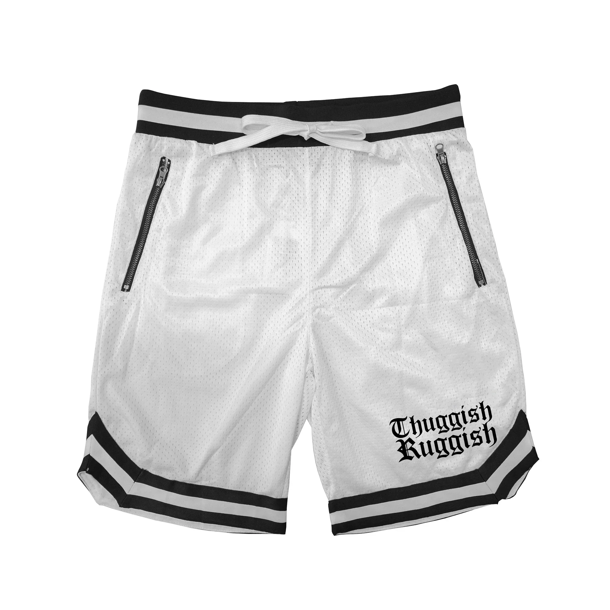 Thuggish Knee Logo "Mesh Shorts" White